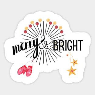 Merry and Bright for the Christmas Season with Starburst Sticker